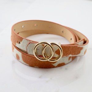 Double O Thin Belt - Cow Print